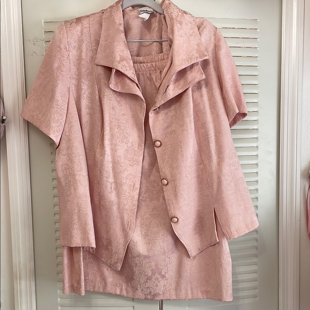 Vintage Pink Skirt Suit Set